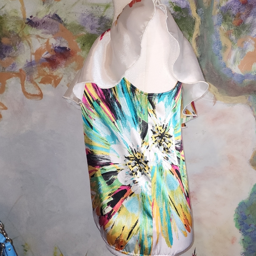 HeartSoul White Asymmetrical Ruffled Blouse - Picture 9 of 12